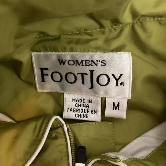 Footjoy Jacket Womens Sz M Green Black Golf Windbreaker Feather Logo - Picture 6 of 9